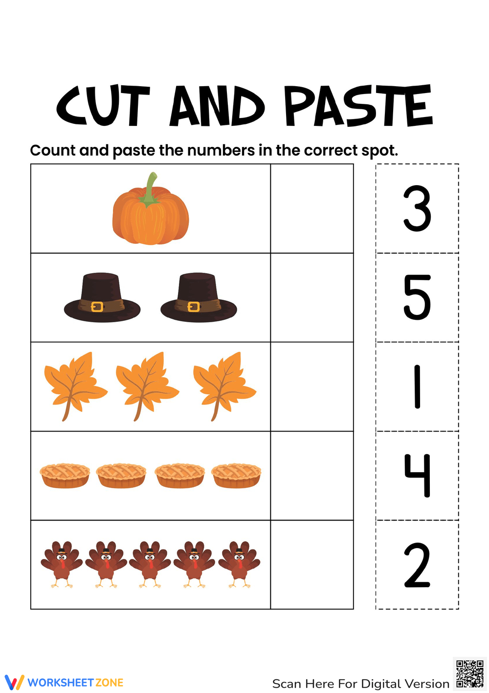 Cut And Paste Thanksgiving Worksheets Worksheets intended for Free Thanksgiving Cut And Paste Worksheets