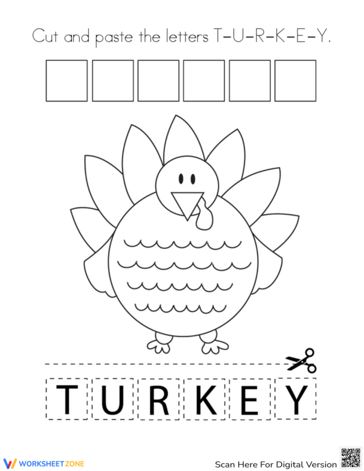 Thanksgiving Cutting Worksheets