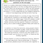 Easter   Reading Comprehension Worksheet | Games4Esl   Worksheets Within Easter Reading Comprehension Worksheets Free