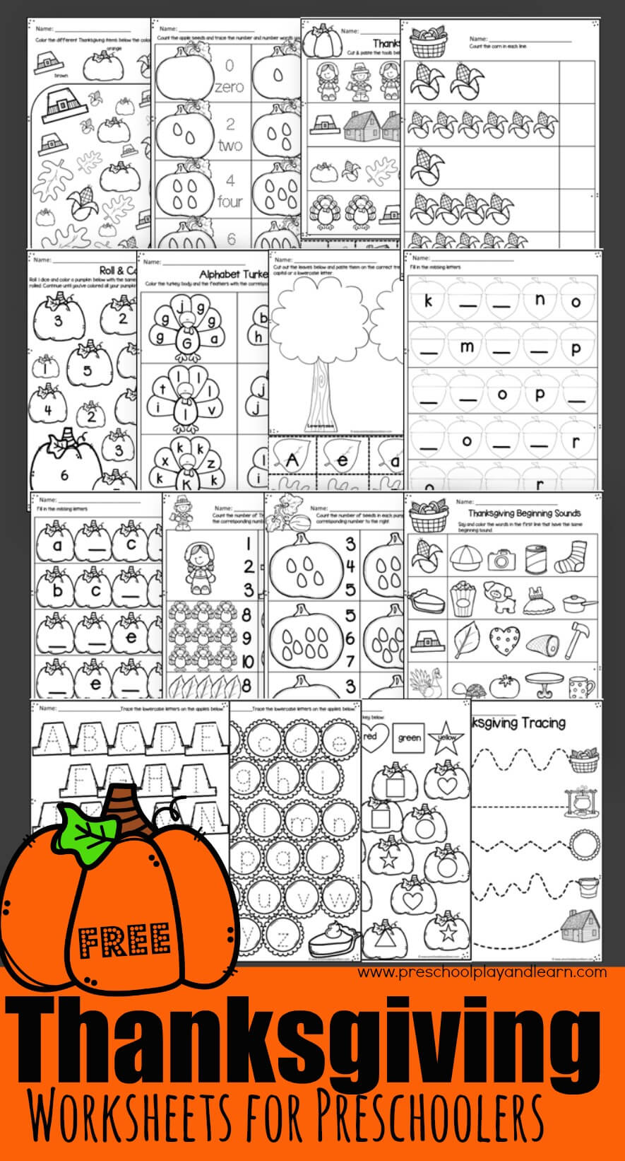 🦃 Free Printable Thanksgiving Worksheets For Preschool with Thanksgiving Worksheets For 3 Year Olds