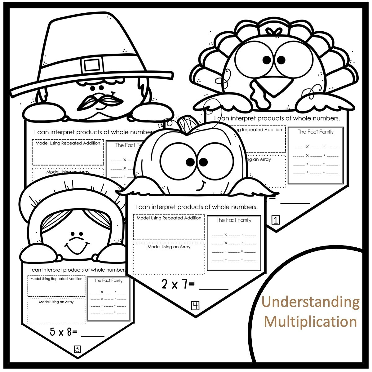 Fifth Grade Thanksgiving Craft Activity For Math | Multiplication throughout 5th Grade Thanksgiving Math Worksheets