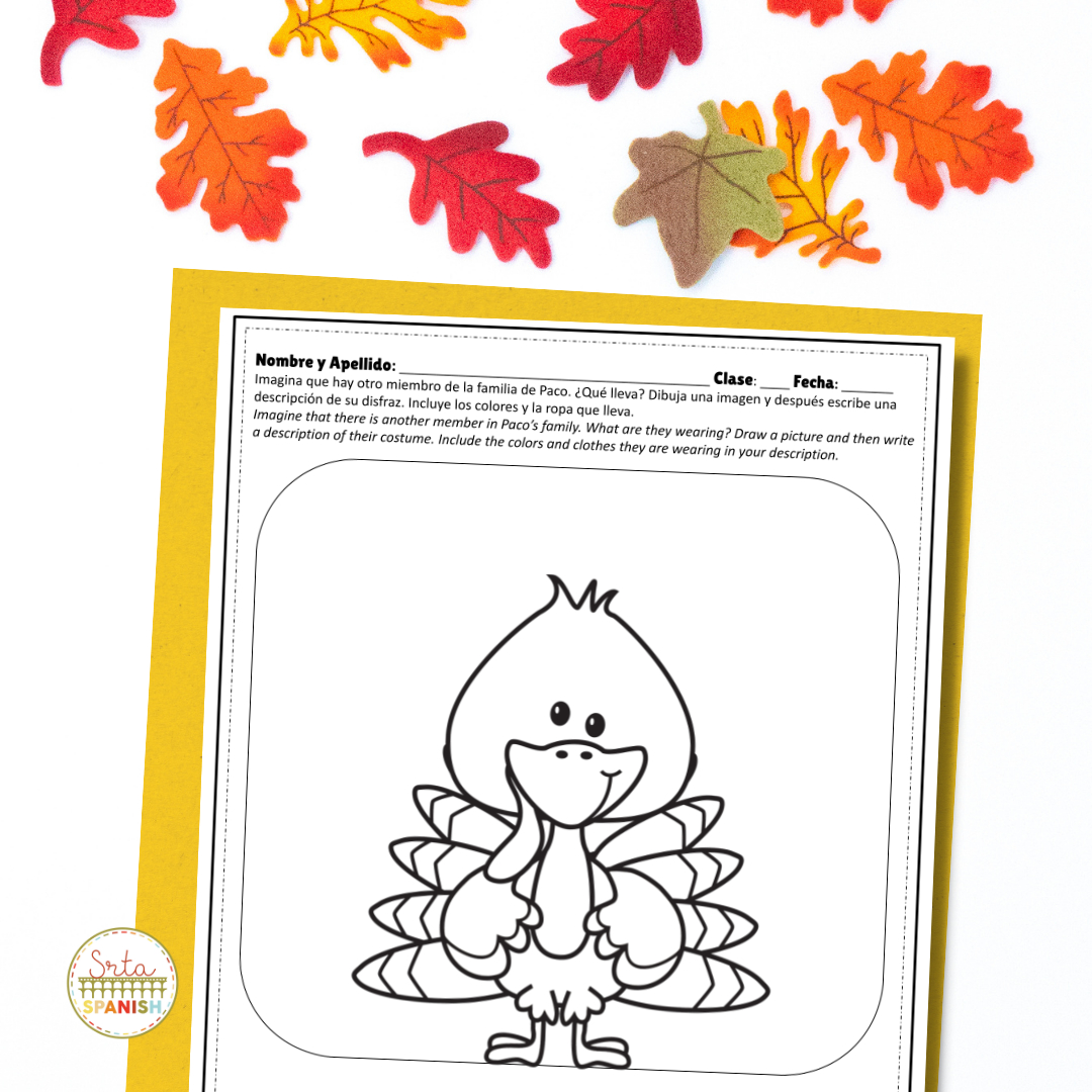 Free Activity For Thanksgiving In Spanish Class - Srta Spanish with Thanksgiving Worksheets In Spanish Free