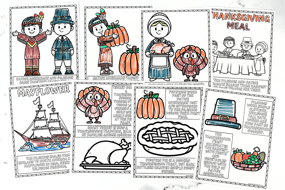 Free History Of Thanksgiving Coloring Page throughout The Real Story Of Thanksgiving History Channel Worksheet