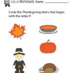 Free Preschool Thanksgiving Phonics Worksheet Inside Free Thanksgiving Worksheets For Preschool