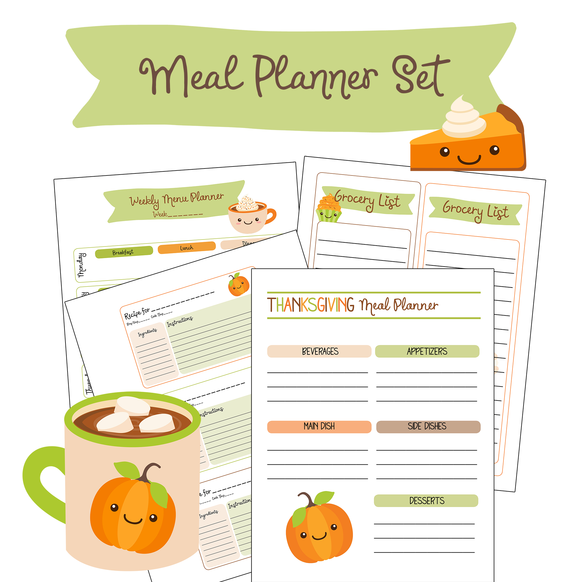 Free Printable Fall Thanksgiving Meal Planner - Family Fresh Meals in Thanksgiving Meal Worksheet