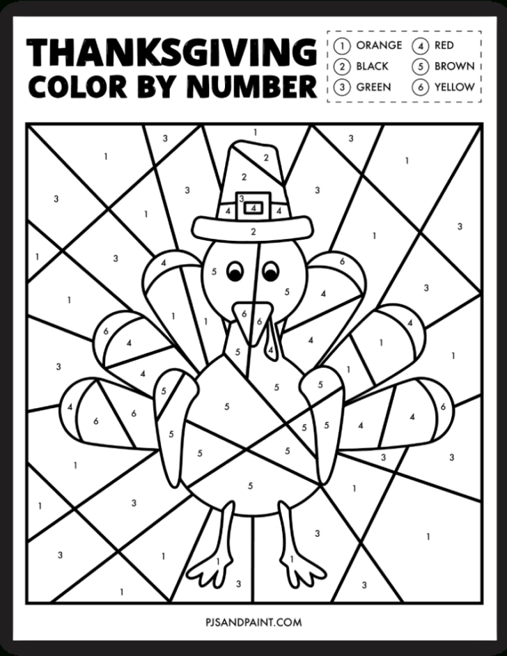 Thanksgiving Color by Number Worksheets