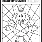Free Printable Thanksgiving Colornumber Worksheet   Pjs And Paint Throughout Thanksgiving Worksheets Color By Number