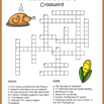 Free Printable Thanksgiving Crossword Inside Thanksgiving Crossword Puzzle Worksheet