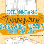 Free Printable Thanksgiving Crossword Puzzle With Answer Key Pertaining To Super Teacher Worksheets Thanksgiving Crossword