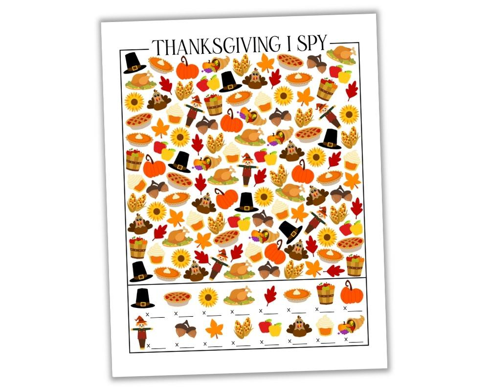 Free Printable Thanksgiving I Spy Sheet (+ Answer Key!) - The throughout Thanksgiving I Spy Worksheets