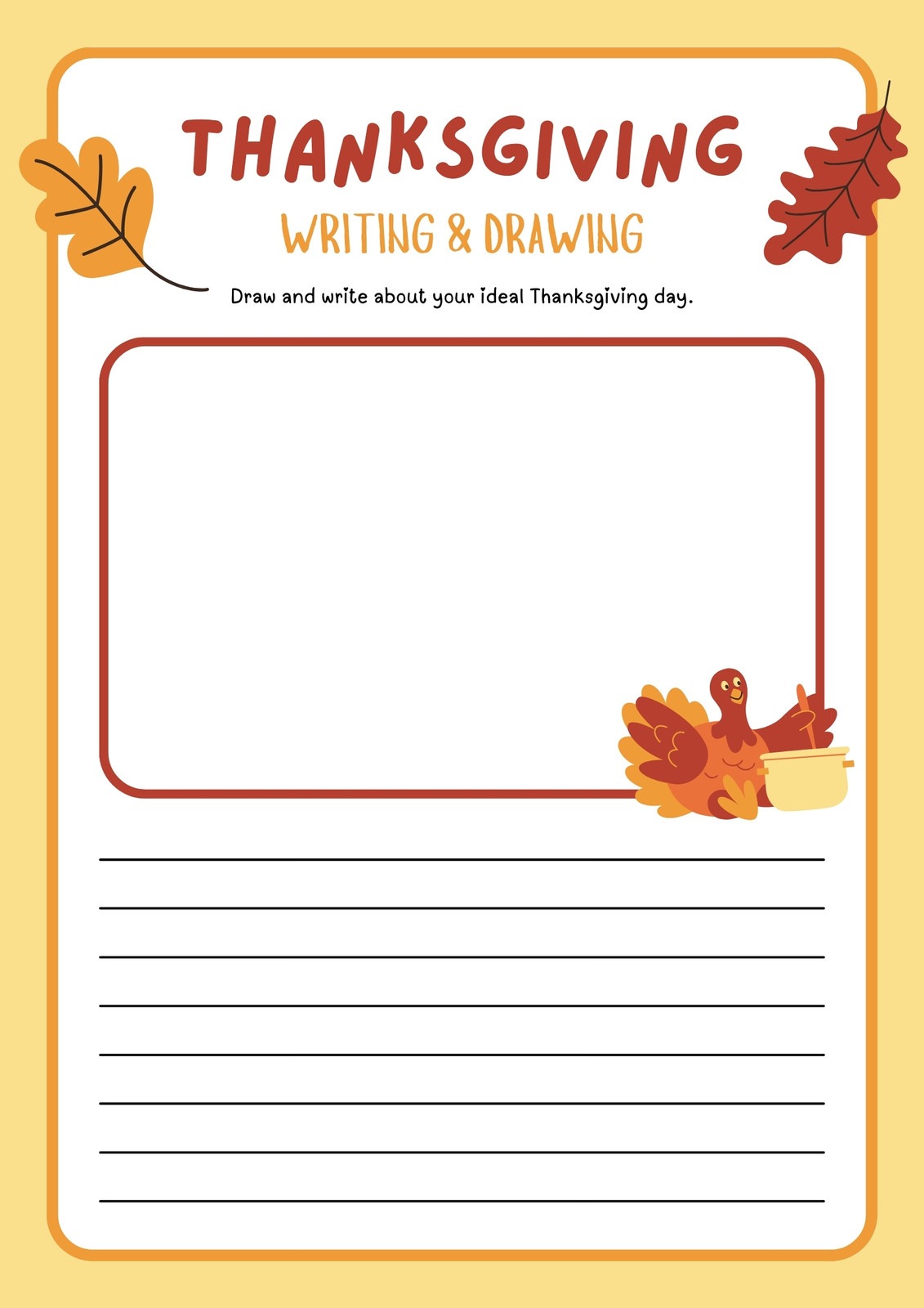 Free Printable Thanksgiving Worksheet Templates | Canva throughout Free Printable Thanksgiving Writing Worksheets