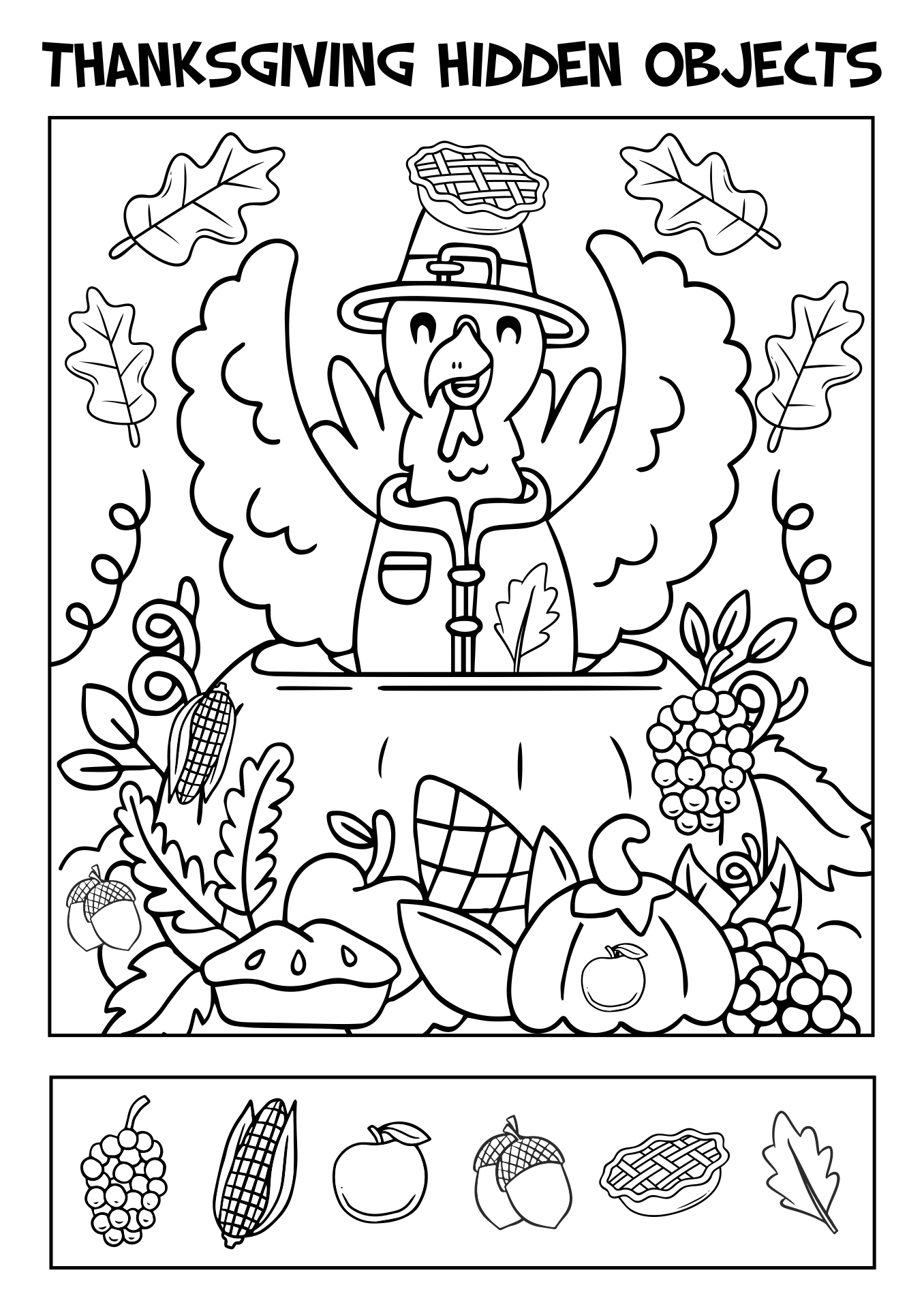Free Thanksgiving Hidden Picture Worksheet, Download Free intended for Thanksgiving Hidden Picture Worksheets