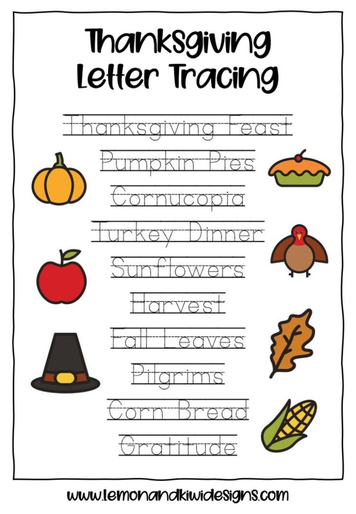 Thanksgiving Spelling Worksheets