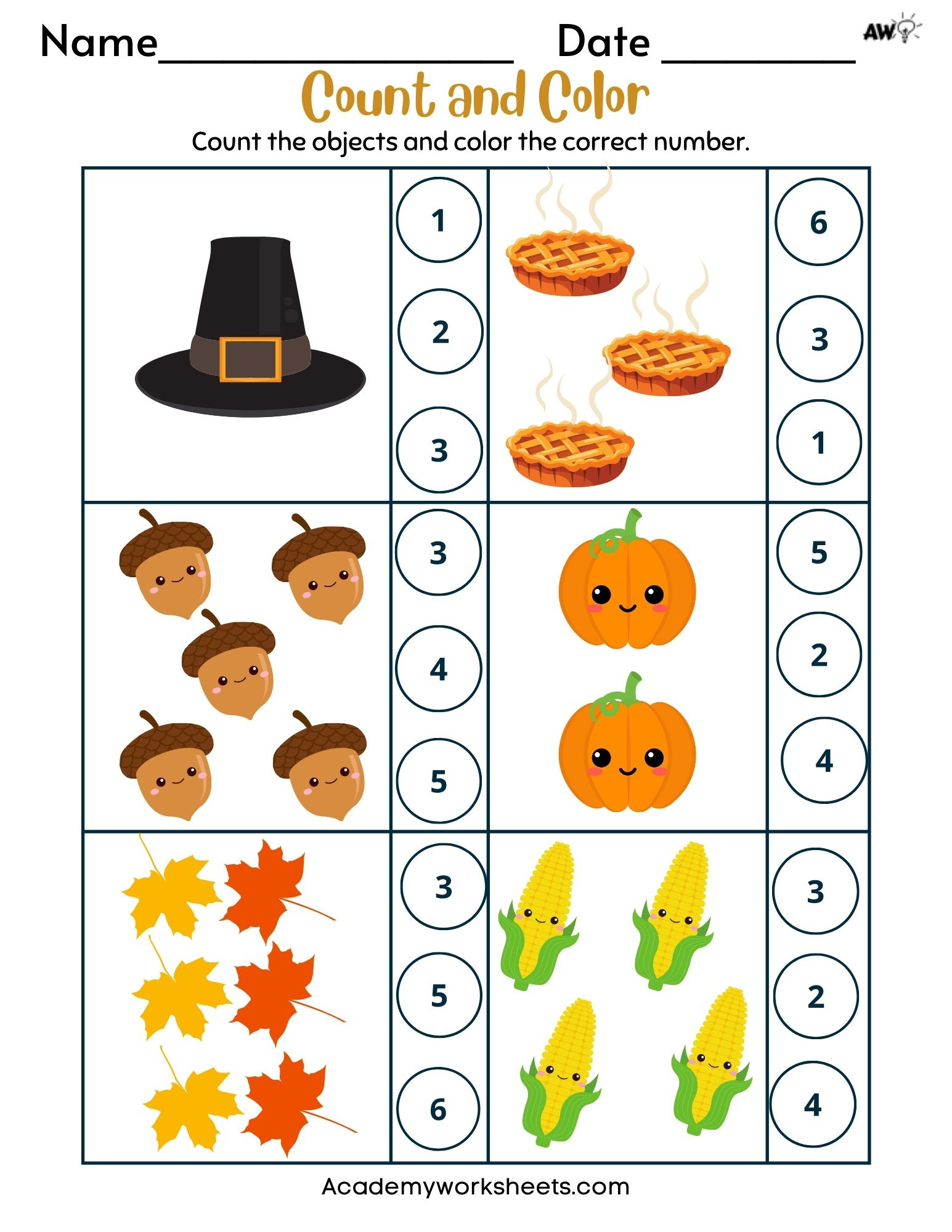 Free Thanksgiving Math Activities For Preschool Kids - Academy pertaining to Preschool Thanksgiving Math Worksheets