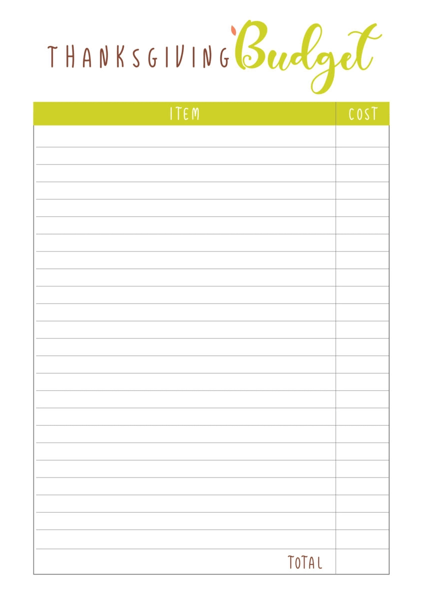 Free Thanksgiving Planner Printable 2025(11 Printables!) - Leap Of regarding Thanksgiving Budget Worksheet