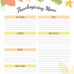 Free Thanksgiving Planner Printable   An Alli Event With Thanksgiving Meal Planning Worksheet