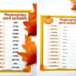 Free Thanksgiving Word Scramble Printable (With Answers) For Thanksgiving Word Scramble Worksheet