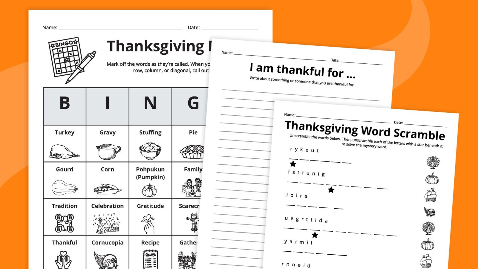 Free Thanksgiving Worksheets Bundle throughout Free Worksheets For Thanksgiving