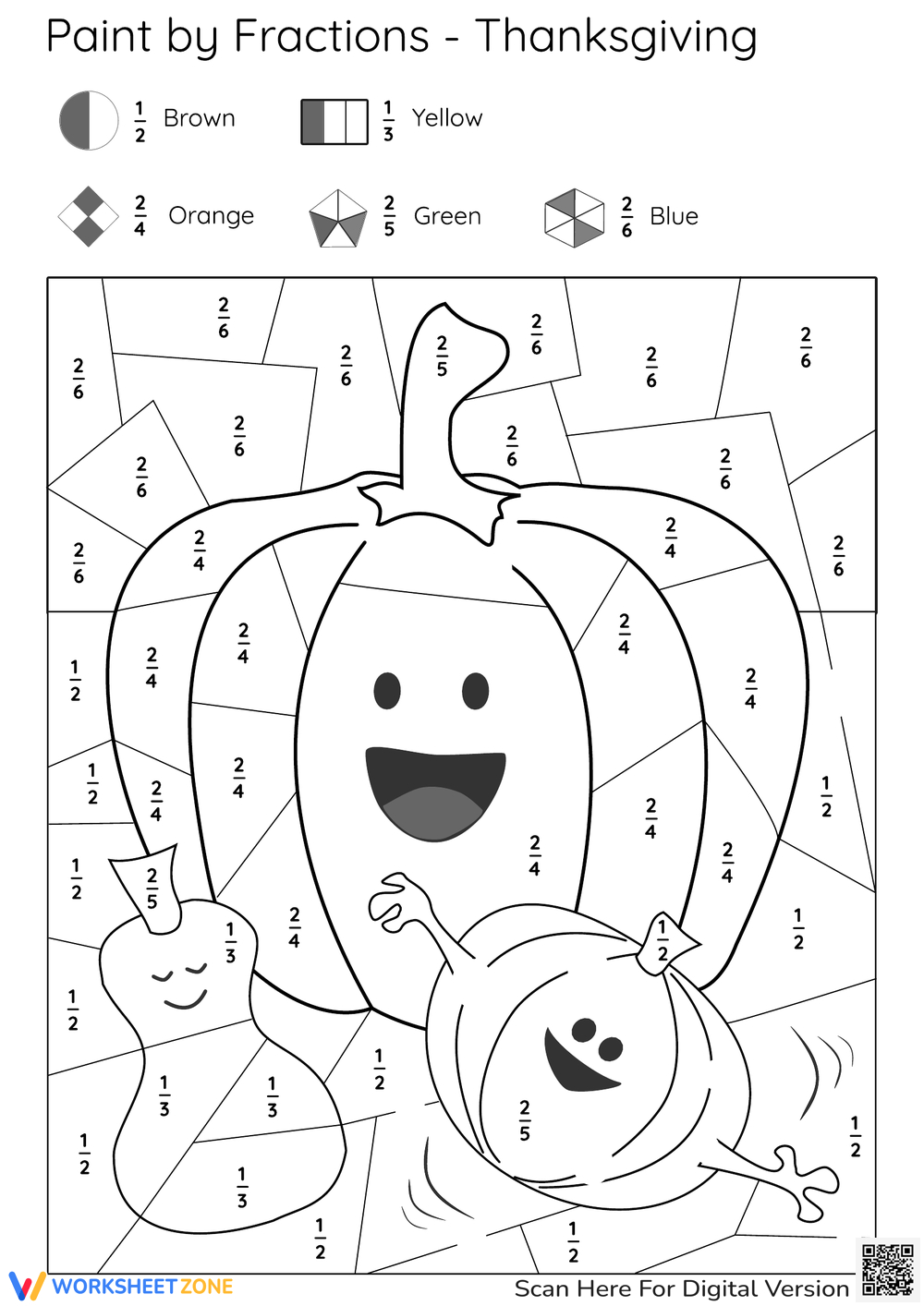 Grade 6 Thanksgiving Fraction Worksheets Worksheets with Thanksgiving Fractions Worksheets