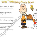 Happy Thanksgiving Charlie Brown   Esl Worksheethschneider Throughout A Charlie Brown Thanksgiving Worksheet