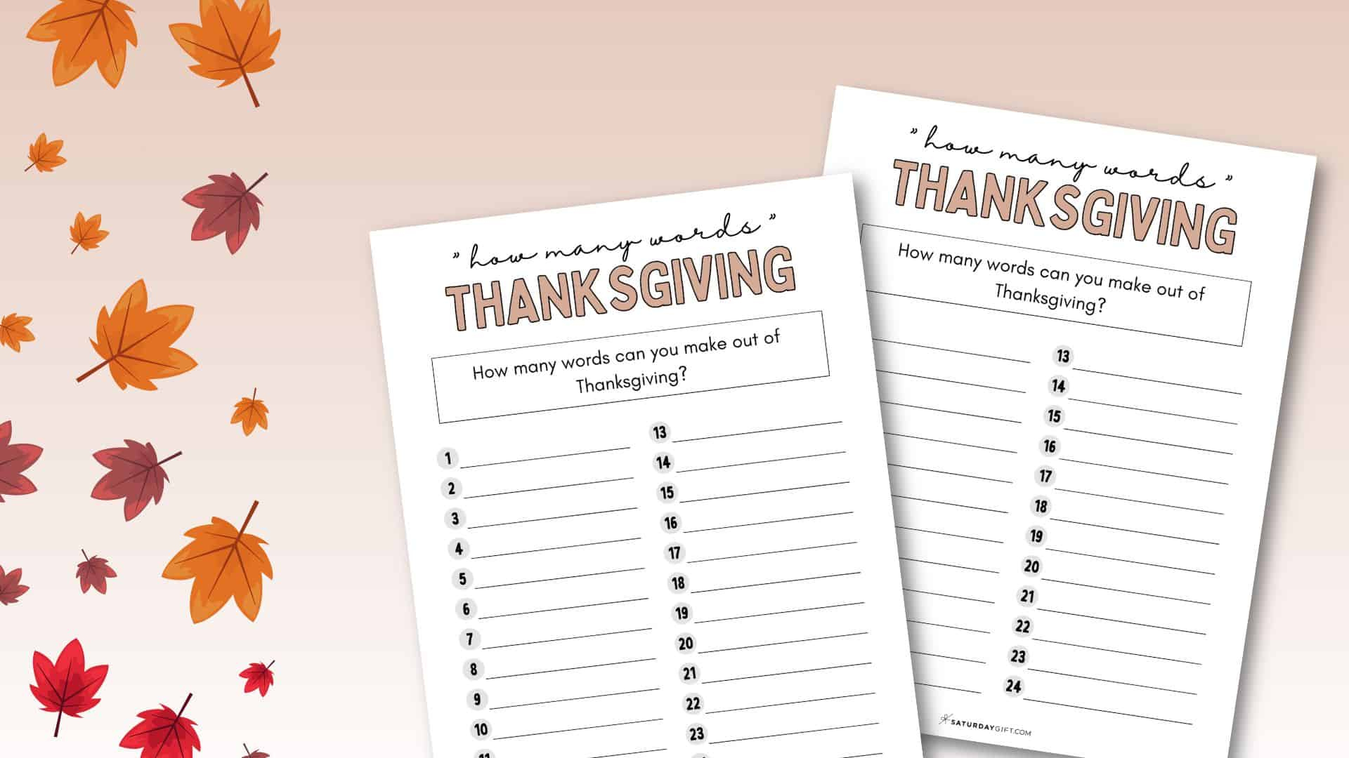 How Many Words Can You Make From Thanksgiving - Worksheet with How Many Words Can You Make Out Of Thanksgiving Worksheet
