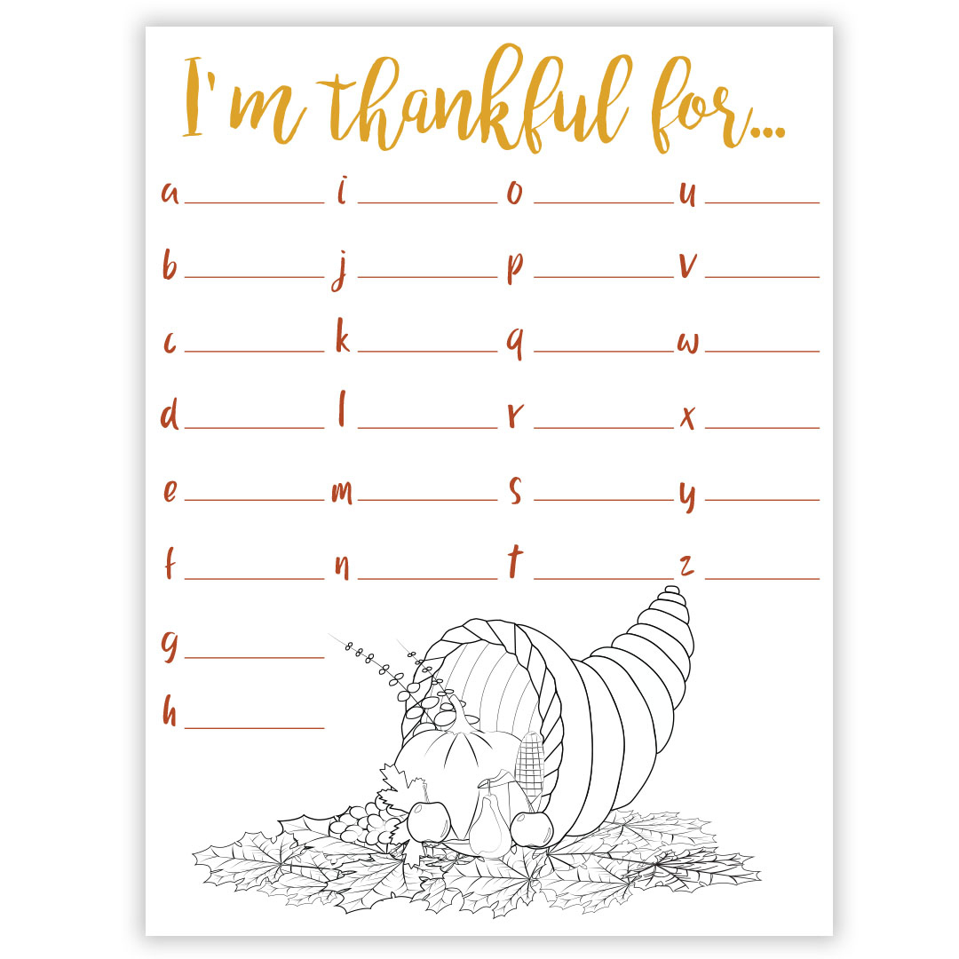 I&amp;#039;M Thankful For Gratitude Worksheet - Digital Download with Thanksgiving Thankful Worksheet