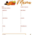 Instant Download Thanksgiving Menu And Shopping List, Thanksgiving Intended For Thanksgiving Menu Worksheet