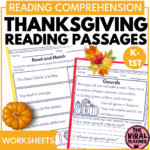 Kindergarten Thanksgiving Reading Passages + Comprehension Regarding Kindergarten Thanksgiving Reading Worksheets