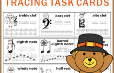 Music Tracing Task Cards For Thanksgiving pertaining to Free Thanksgiving Music Worksheets