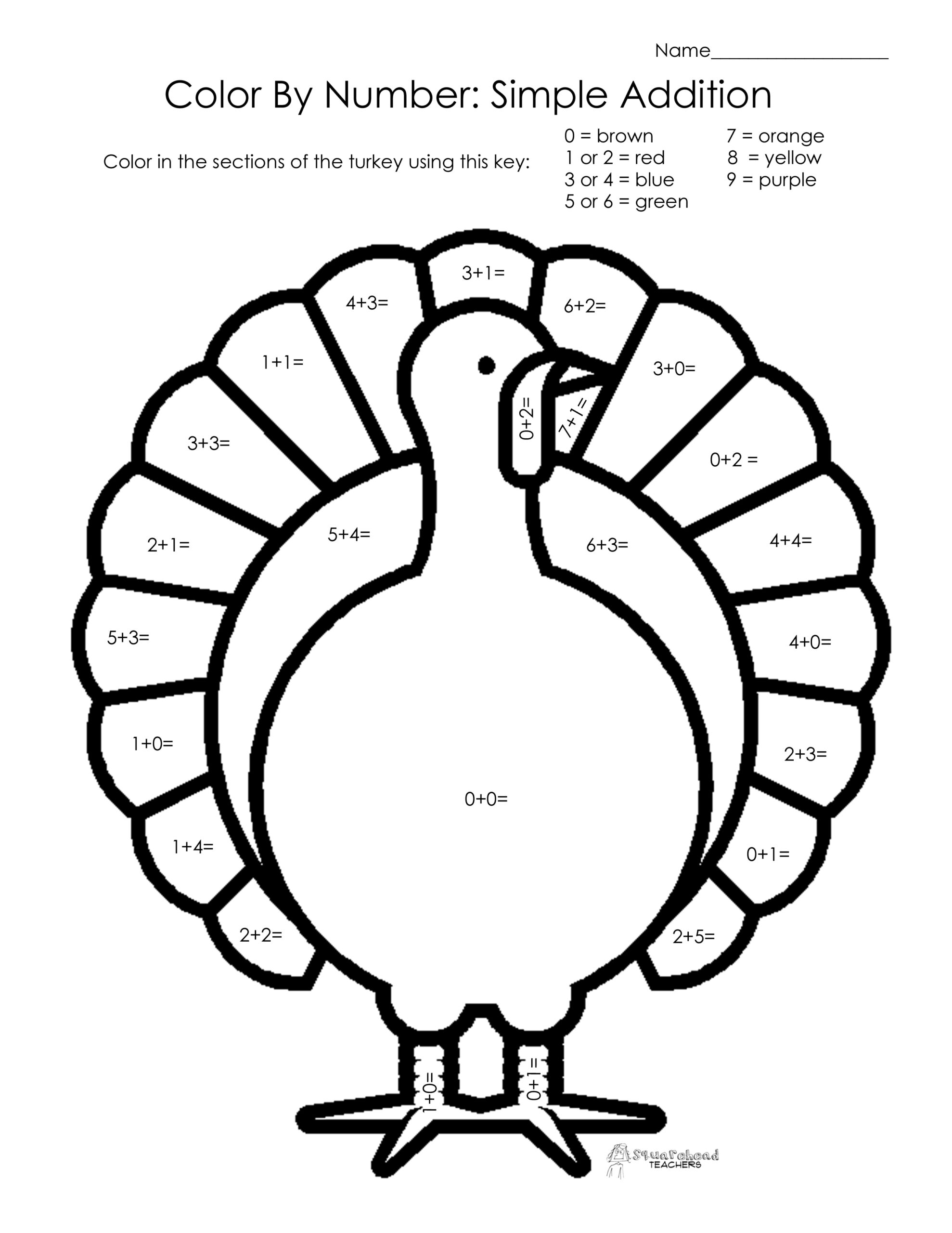 November Math Worksheets - Thanksgiving Math - Kindergarten And for Thanksgiving Worksheets 1st Grade
