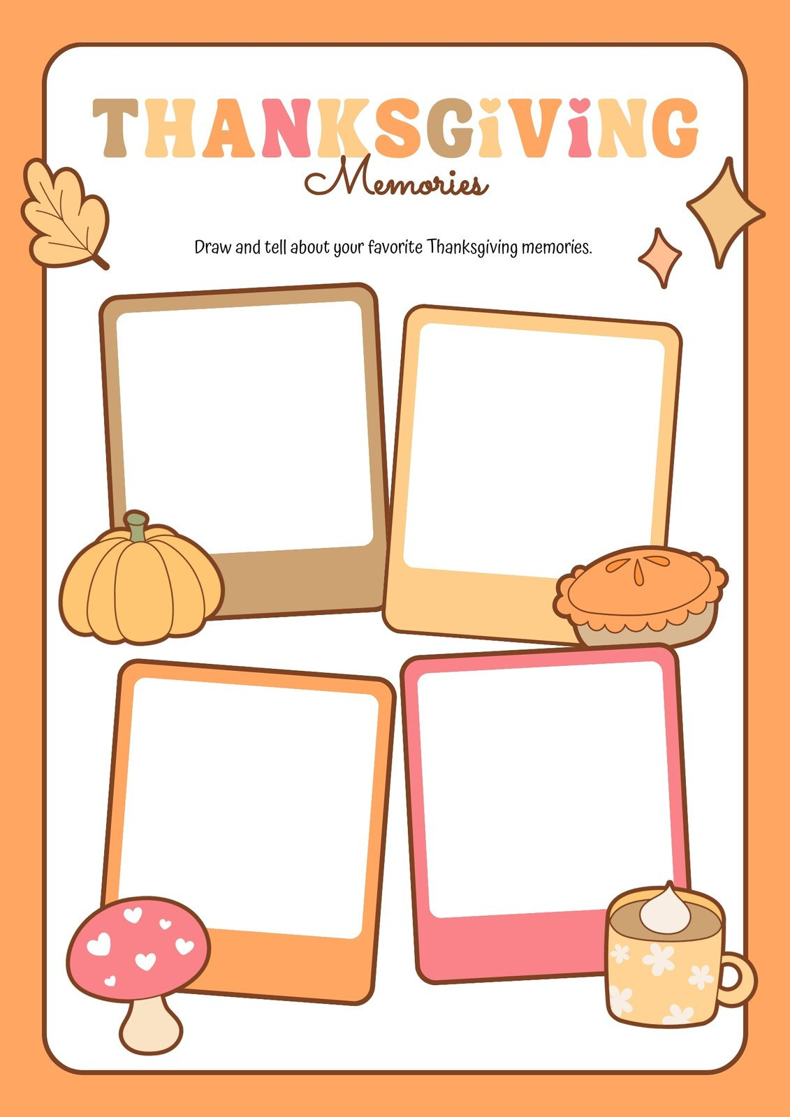 Page 4 - Free Printable Thanksgiving Worksheet Templates | Canva pertaining to Thanksgiving Favorites Worksheet