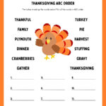Page 6   Free Printable Thanksgiving Worksheet Templates | Canva Within Thanksgiving ABC Order Worksheets