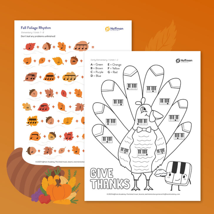 Thanksgiving Music Theory Worksheets