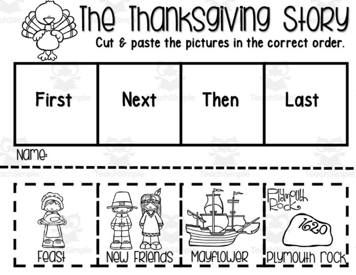 First Thanksgiving Worksheets