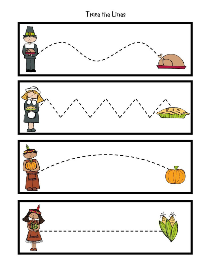 Thanksgiving Tracing Worksheets Preschool