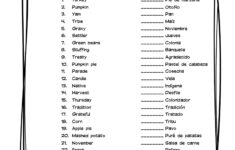 Spanish Thanksgiving Vocabulary Matching Worksheet &amp; Answer Key for Spanish Thanksgiving Vocabulary Worksheets