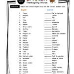 Spanish Thanksgiving Vocabulary Matching Worksheet & Answer Key Throughout Spanish Worksheets For Thanksgiving