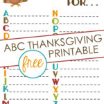 Thankful Abcs Printable Is Perfect For Thanksgiving!   Written Reality Pertaining To Thanksgiving ABC Worksheets