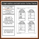 Thanksgiving 2 Digit Addition & Subtraction Using Base Ten Blocks With Thanksgiving Subtraction With Regrouping Worksheets
