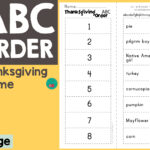 Thanksgiving Abc Order Inside Thanksgiving Abc Order Worksheets