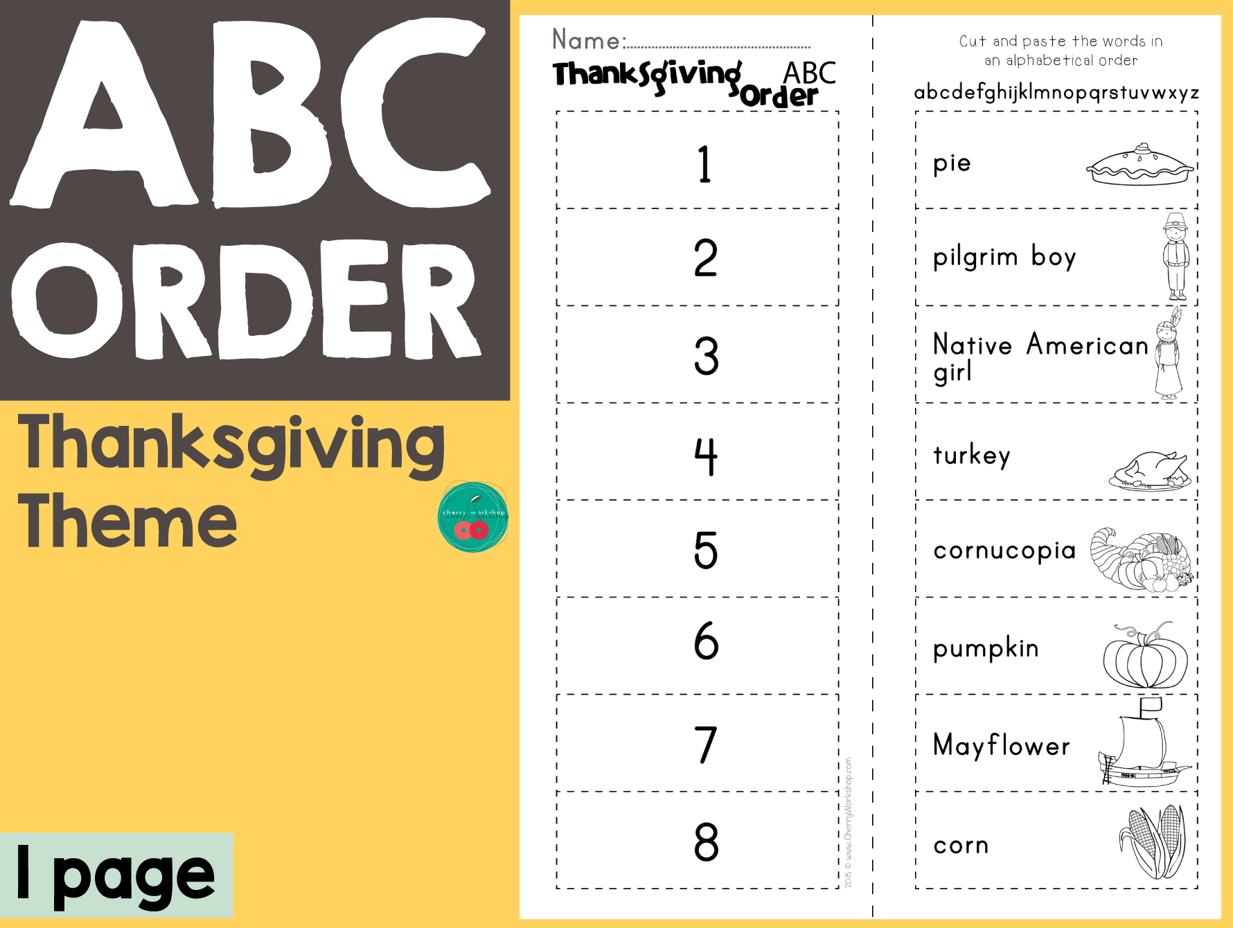 Thanksgiving Abc Order inside Thanksgiving Abc Order Worksheets