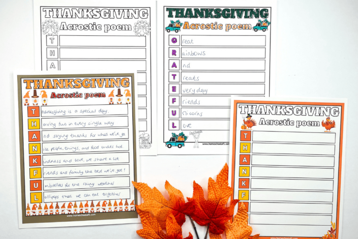 Thanksgiving Acrostic Poem Worksheet