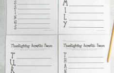 Thanksgiving Acrostic Poems - 4 Free Printables - Literacy Learn inside Thanksgiving Poem Worksheet
