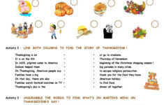 Thanksgiving Activities: English Esl Worksheets Pdf &amp; Doc intended for Thanksgiving Worksheets For Esl Students