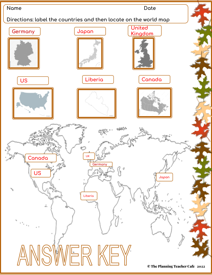 Thanksgiving Around The World - Classful inside Thanksgiving Around the World Worksheet