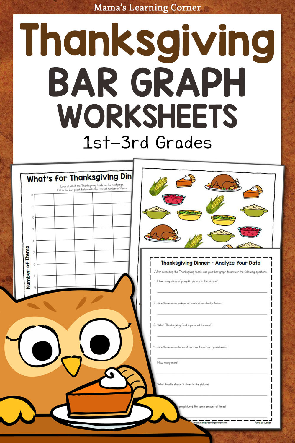 Thanksgiving Bar Graph Worksheet Packet - Mamas Learning Corner with Thanksgiving Graph Worksheets