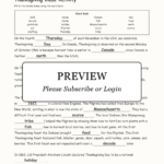 Thanksgiving Cloze Activity   Enchanted Learning With Regard To Thanksgiving Cloze Worksheets