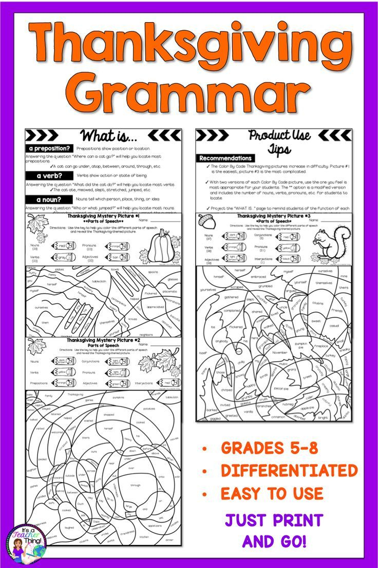 Thanksgiving Coloring Pages Parts Of Speech Coloring Worksheets in Thanksgiving Parts Of Speech Worksheets