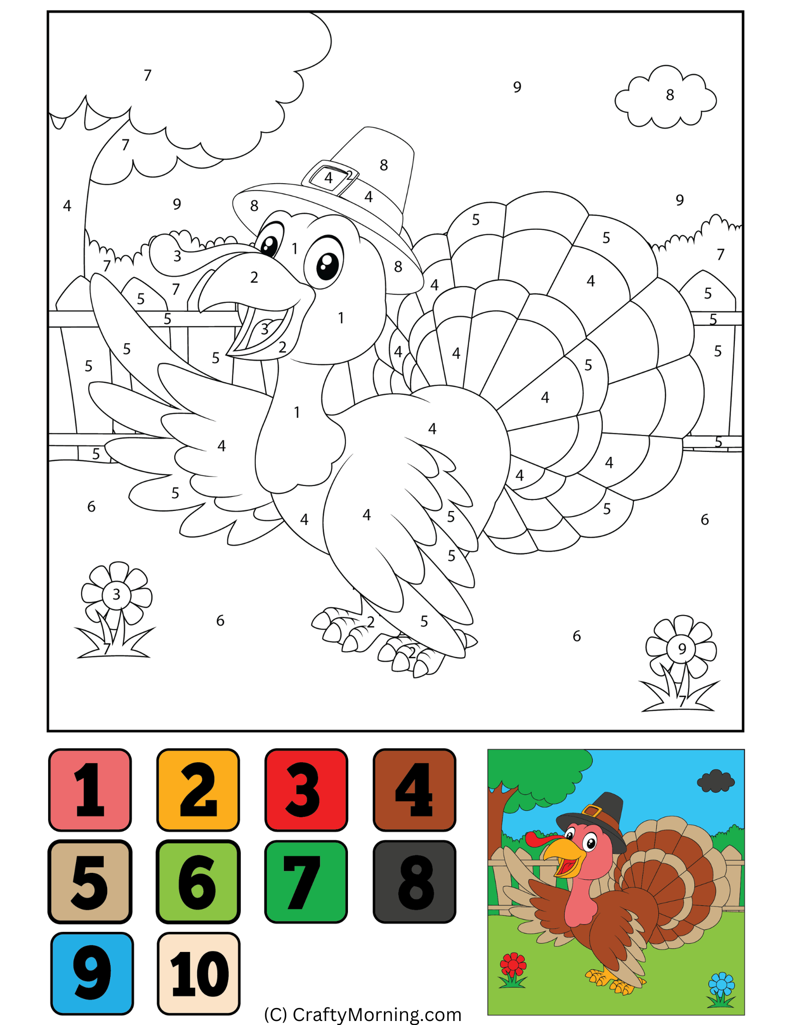 Thanksgiving Colornumber (Free Printables) - Crafty Morning regarding Color by Number Thanksgiving Worksheets