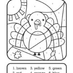 Thanksgiving Colornumber Printable Kids Activity   Fun Loving In Thanksgiving Coloring Worksheets
